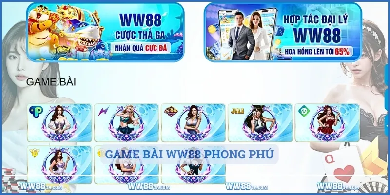 Hệ thống game bài đa dạng với nhiều sảnh chơi